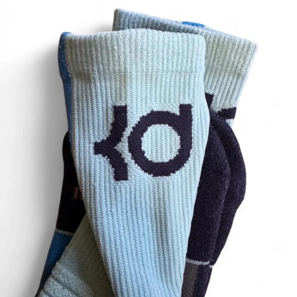 Nike Youth KD Elite Basketball Socks Grey Blue S 3Y-5Y